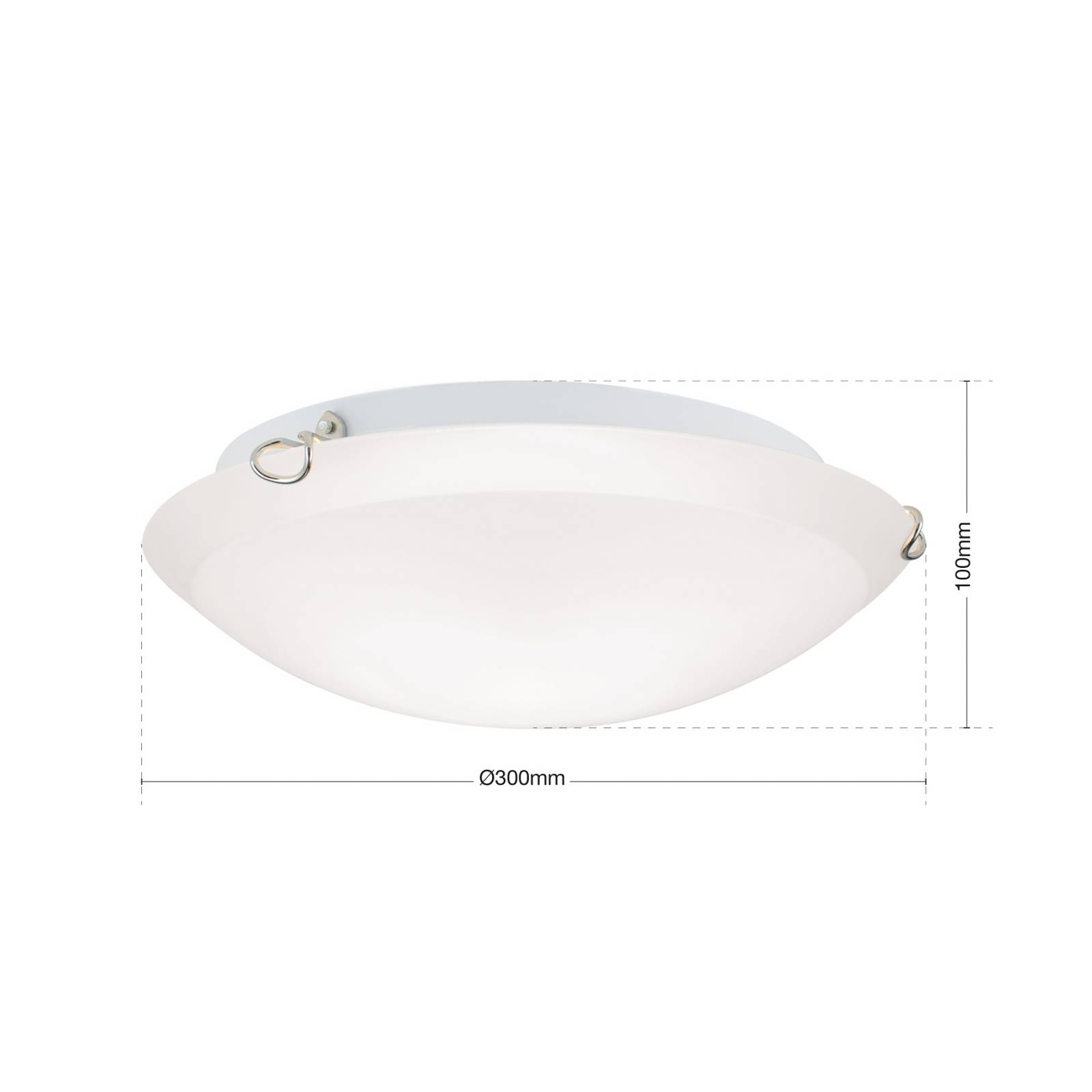 Lampa sufitowa Agada, szkło opalowe, chrom, 30 cm