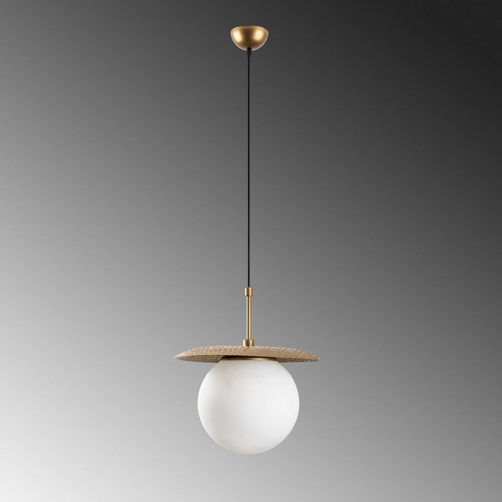 Żyrandol Anemon, złoty, szkło, Ø 30 cm, E27