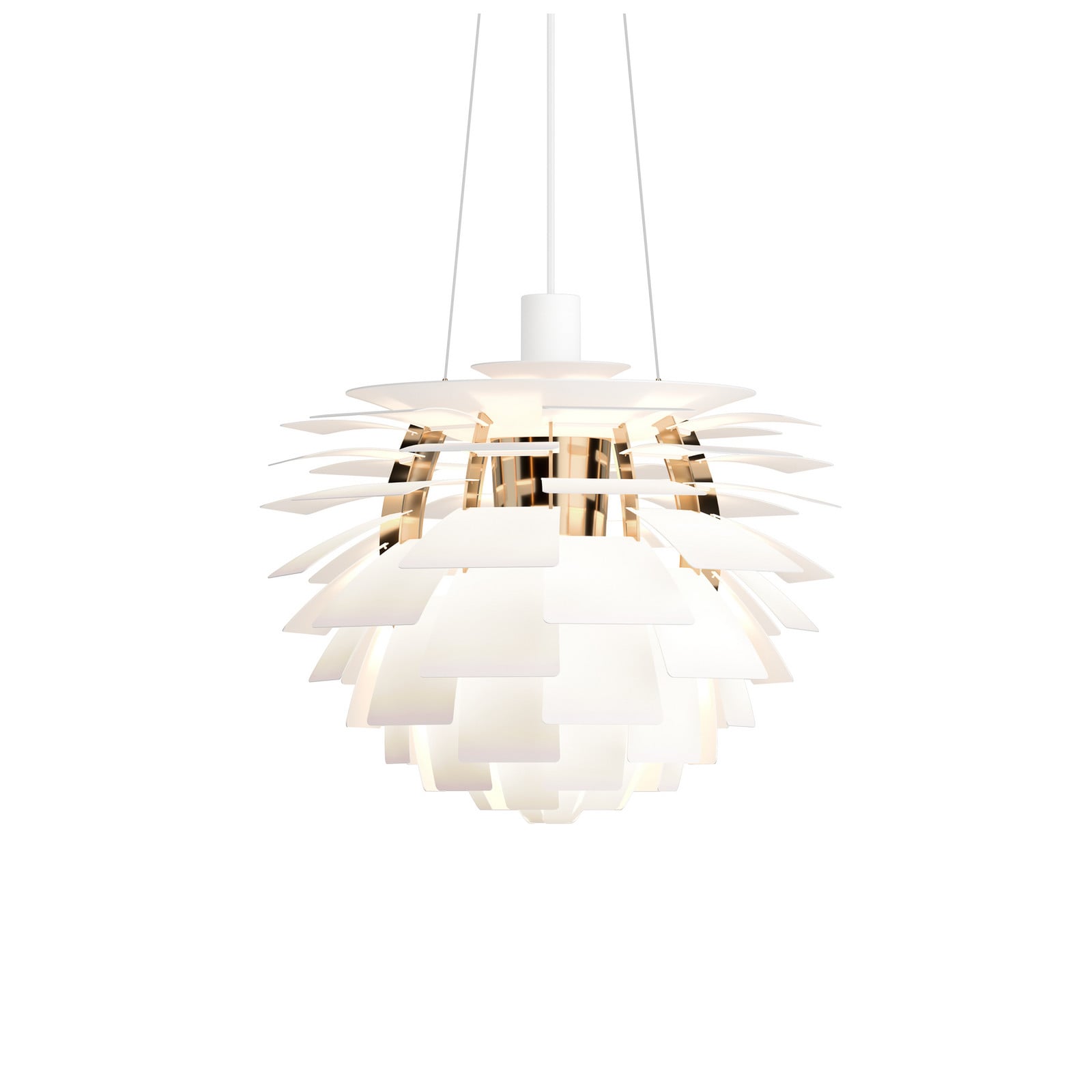PH Artichoke Hängelampe weiß/messing 48 cm Louis Poulsen - Wohnzimmer - Modern - Metall - Einflammig