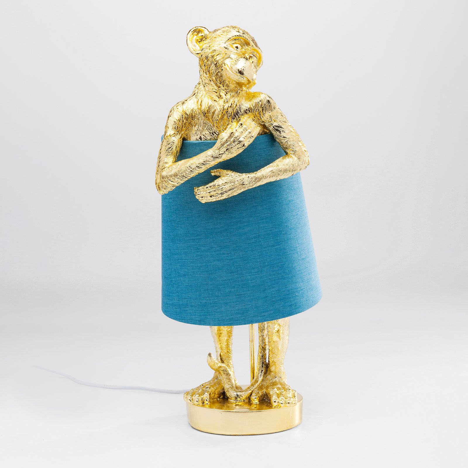 KARE Animal Monkey lámpara de mesa oro/azul