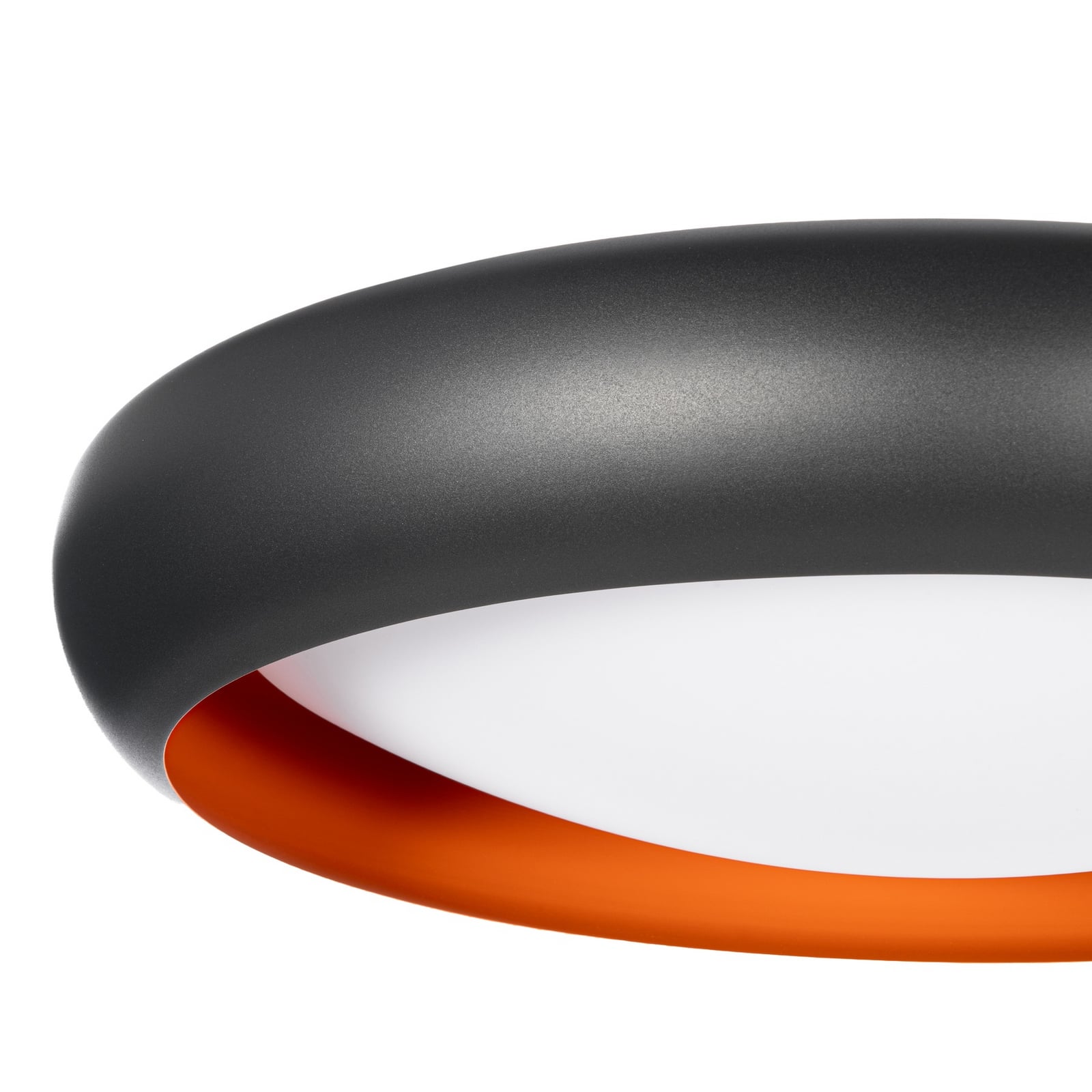 Plafonieră LED Serava, negru/portocaliu, Ø 60 cm, dimabilă - Lindby Plafonieră LED Serava, negru/portocaliu, Ø 60 cm, dimabilă - Lindby