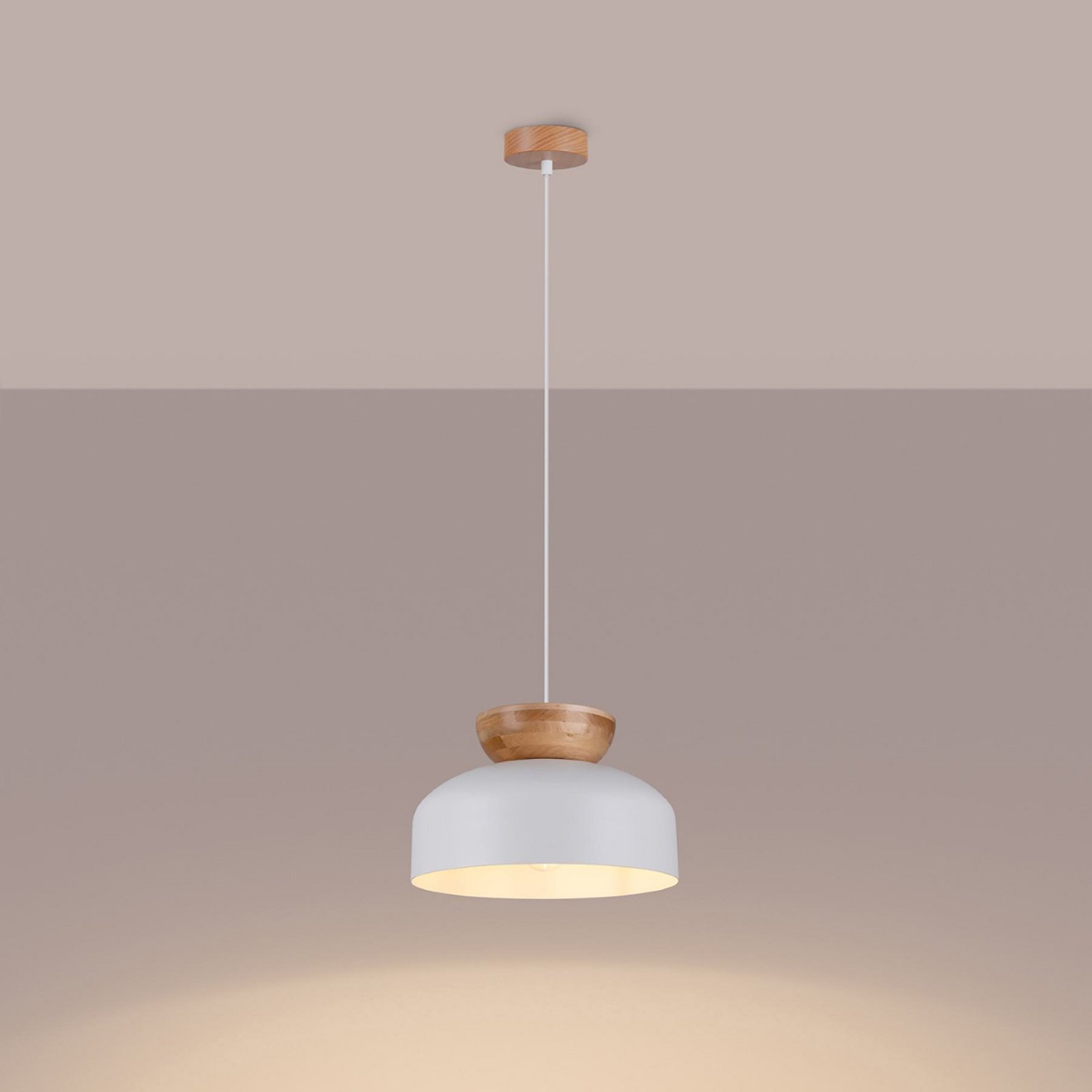 Suspension Marion, Ø 29,5 cm, bois, acier