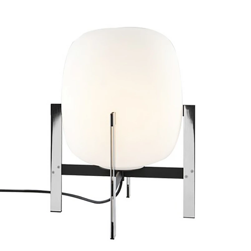 Santa & Cole – Cestita Metálica Bordslampa Stainless Steel/White Opal Glass