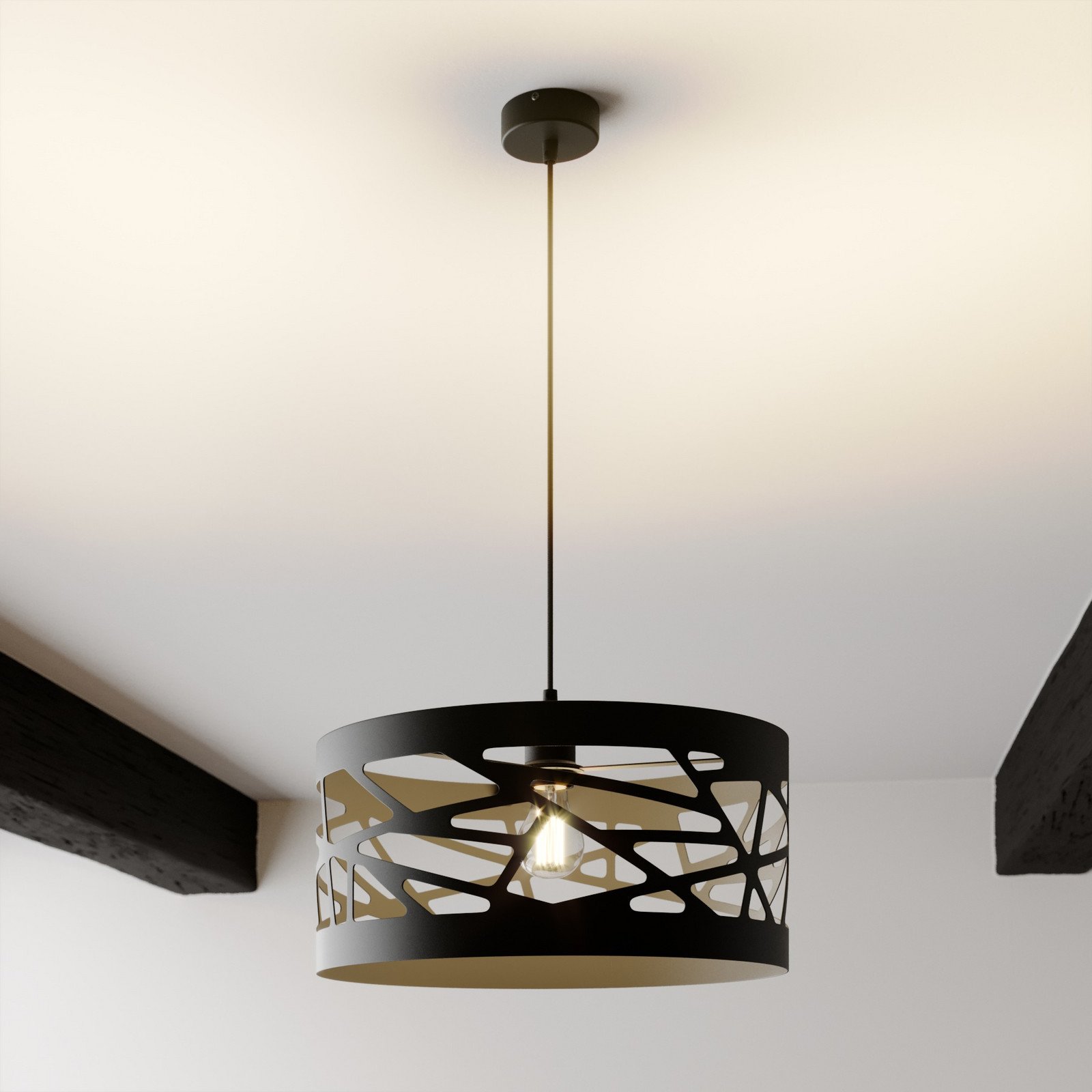 SIGMA Lampă suspendată Modul Frez cu abajur model Ø39cm negru - Camera de zi / sufragerie - Modern - Metal