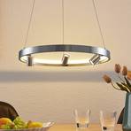 Lucande Paliva LED hanging light, 48 cm, nickel
