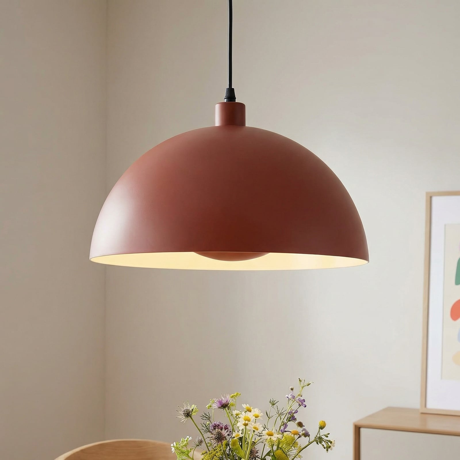 Suspension Mars, orange foncé, Ø 25 cm, acier