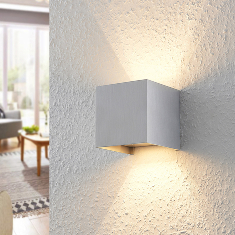 ELC Jördis Wandlampe, G9, eckig, aluminium