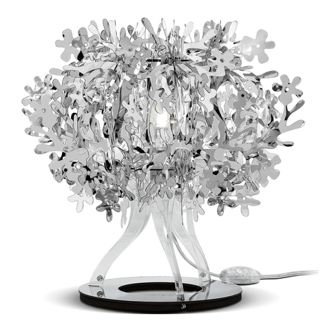 Silverfärgad designer-bordslampa Fiorellina