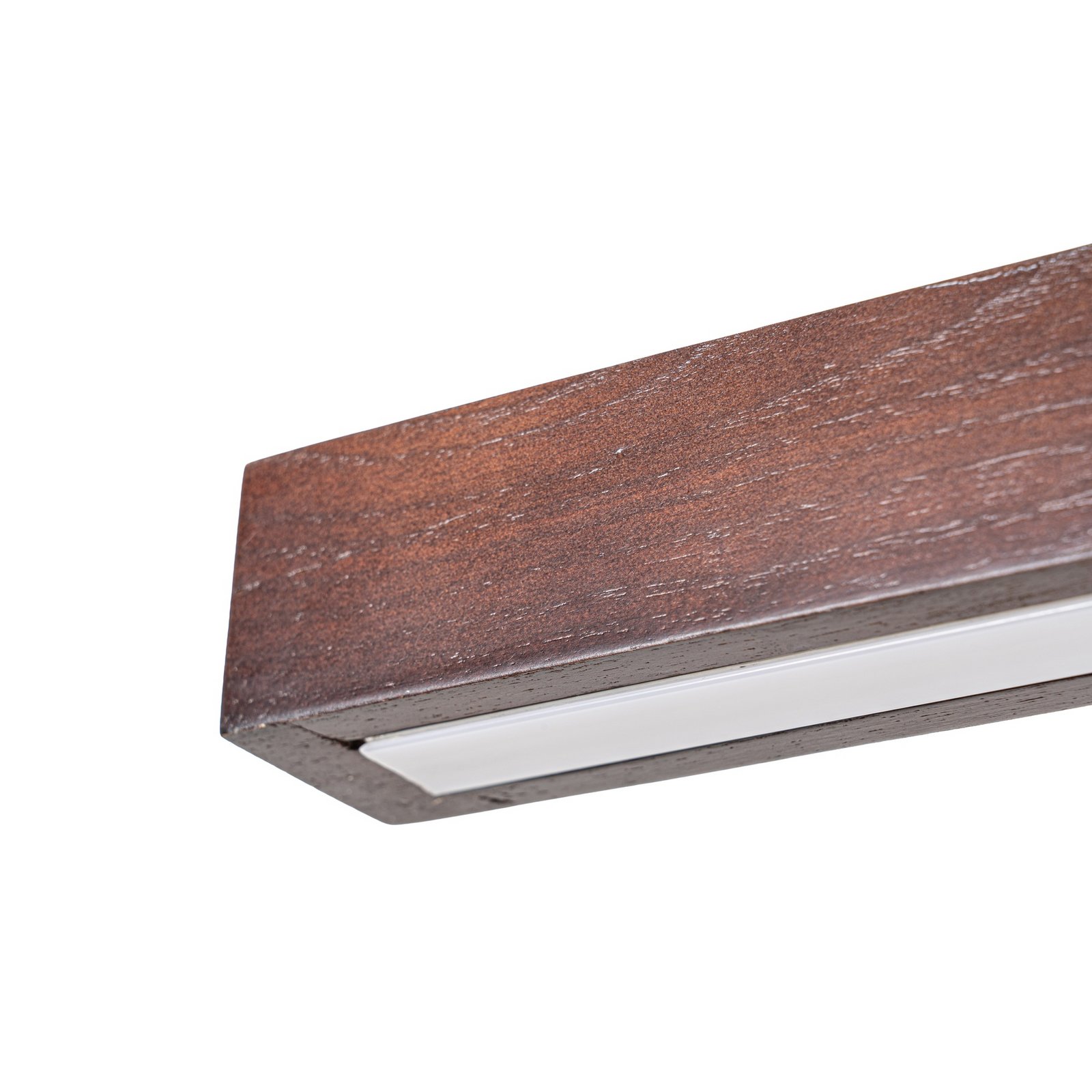 Lucande LED-riippvalgustid Nihalo, pähkel, 122 cm, dimmeriga, CCT