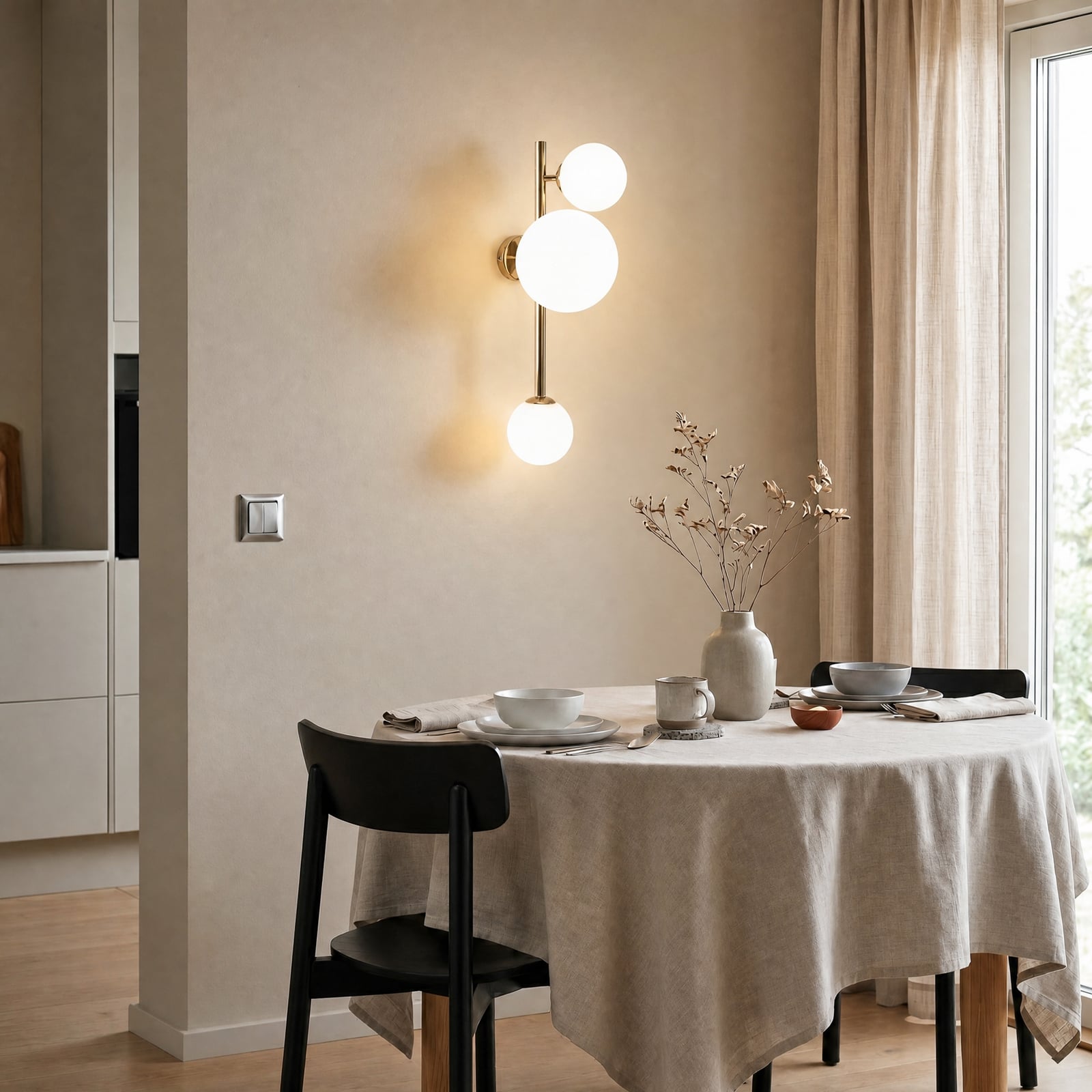 Dione Wandleuchte, goldfarben, 3-flammig - ALDEX