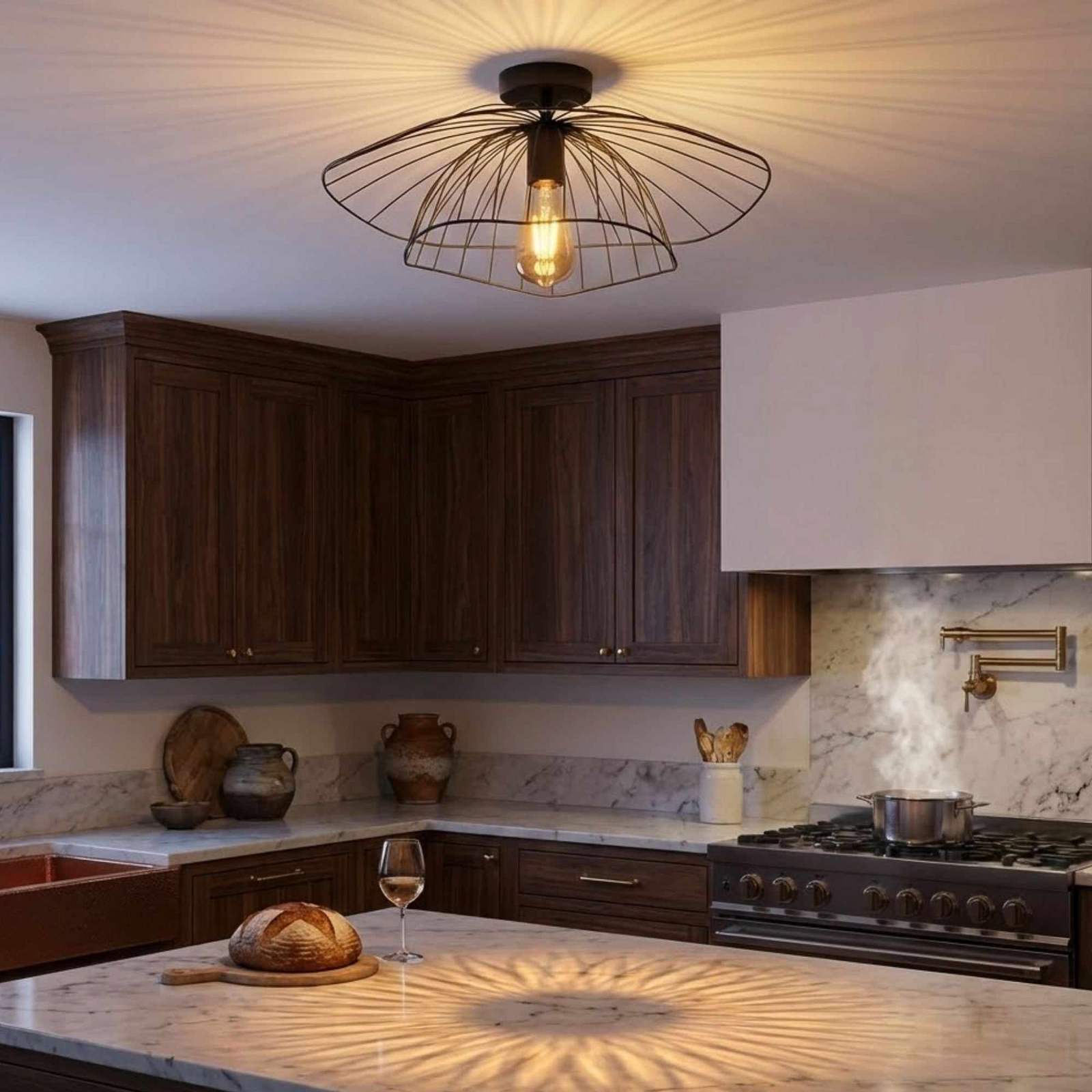 Mantar ceiling light, black, Ø 52 cm, metal, E27 Mantar ceiling light, black, Ø 52 cm, metal, E27