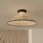 Plafonieră Oxpark, Ø 42 cm, verde/alb/negru, material textil