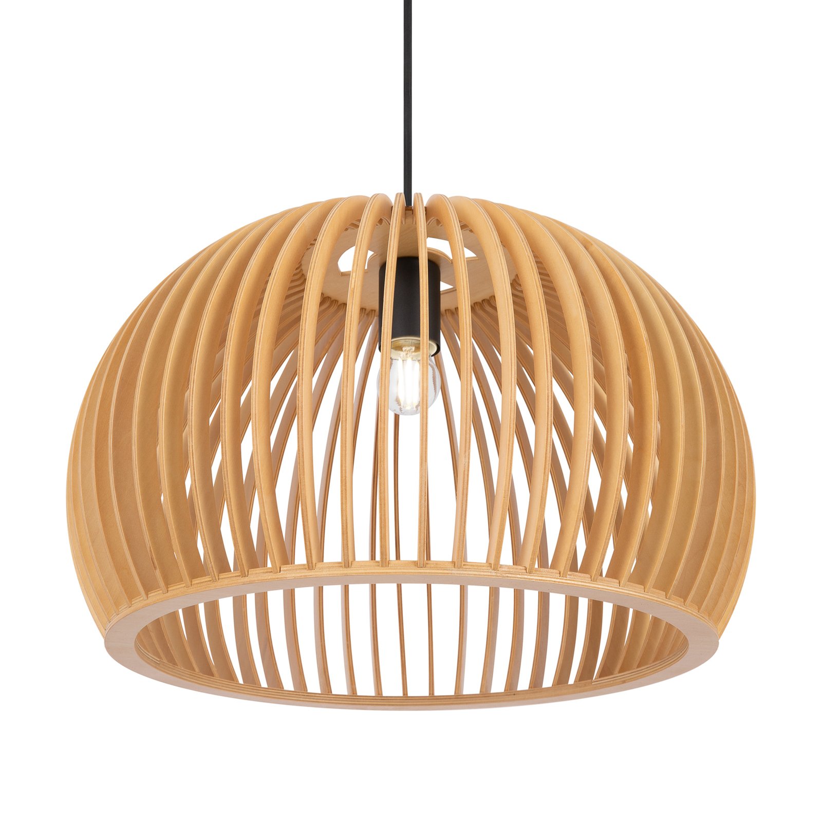 Maytoni Roots pendant light, Ø 45 cm, height 28 cm, beige, wood