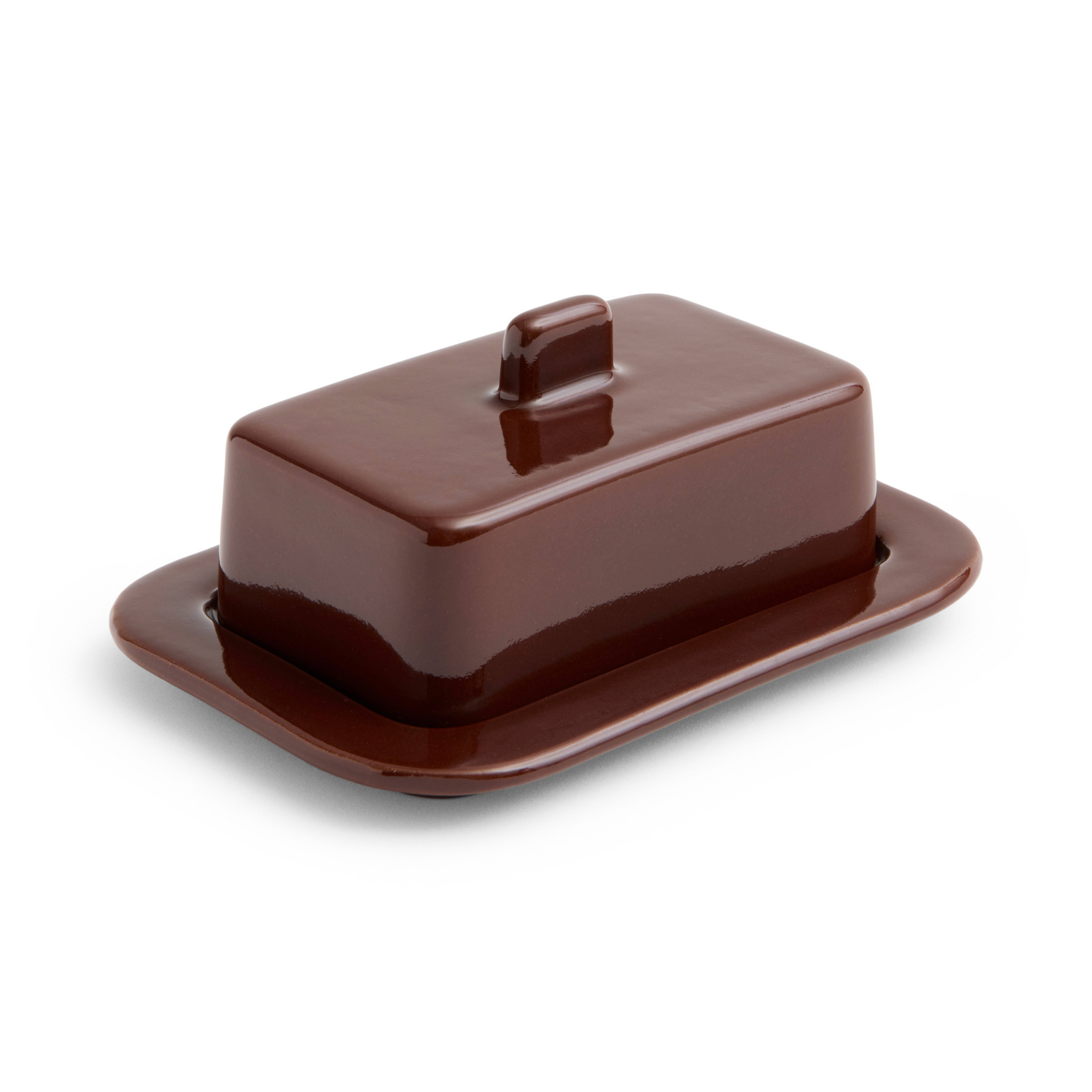 Beurrier Barro, rouge foncé, 18 x 12 cm, terre cuite - HAY