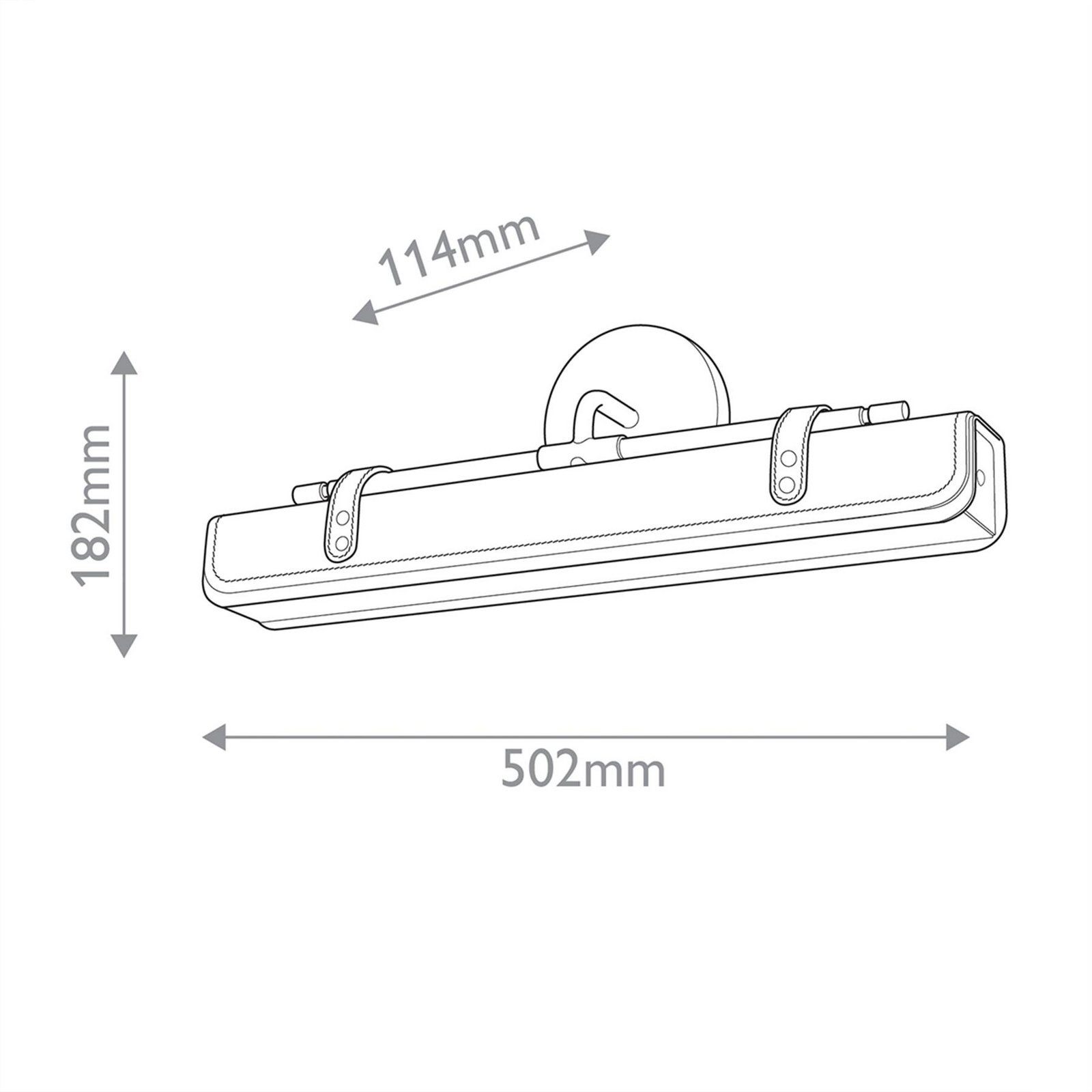 LED-vegglampe VALISE, brun/gammel messing, 50 cm, kunstlær LED-vegglampe VALISE, brun/gammel messing, 50 cm, kunstlær