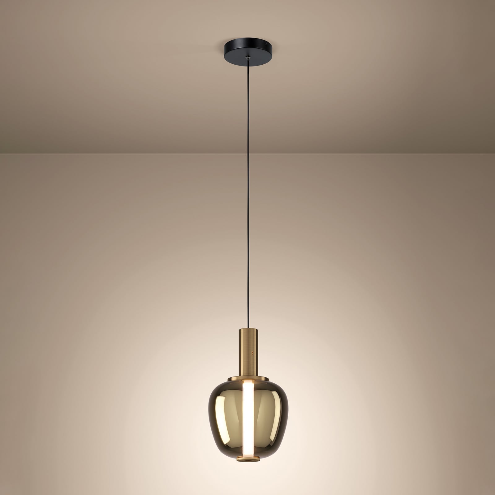 Suspension LED Stars of Light Fruitera dorée Ø 21 cm en verre CCT