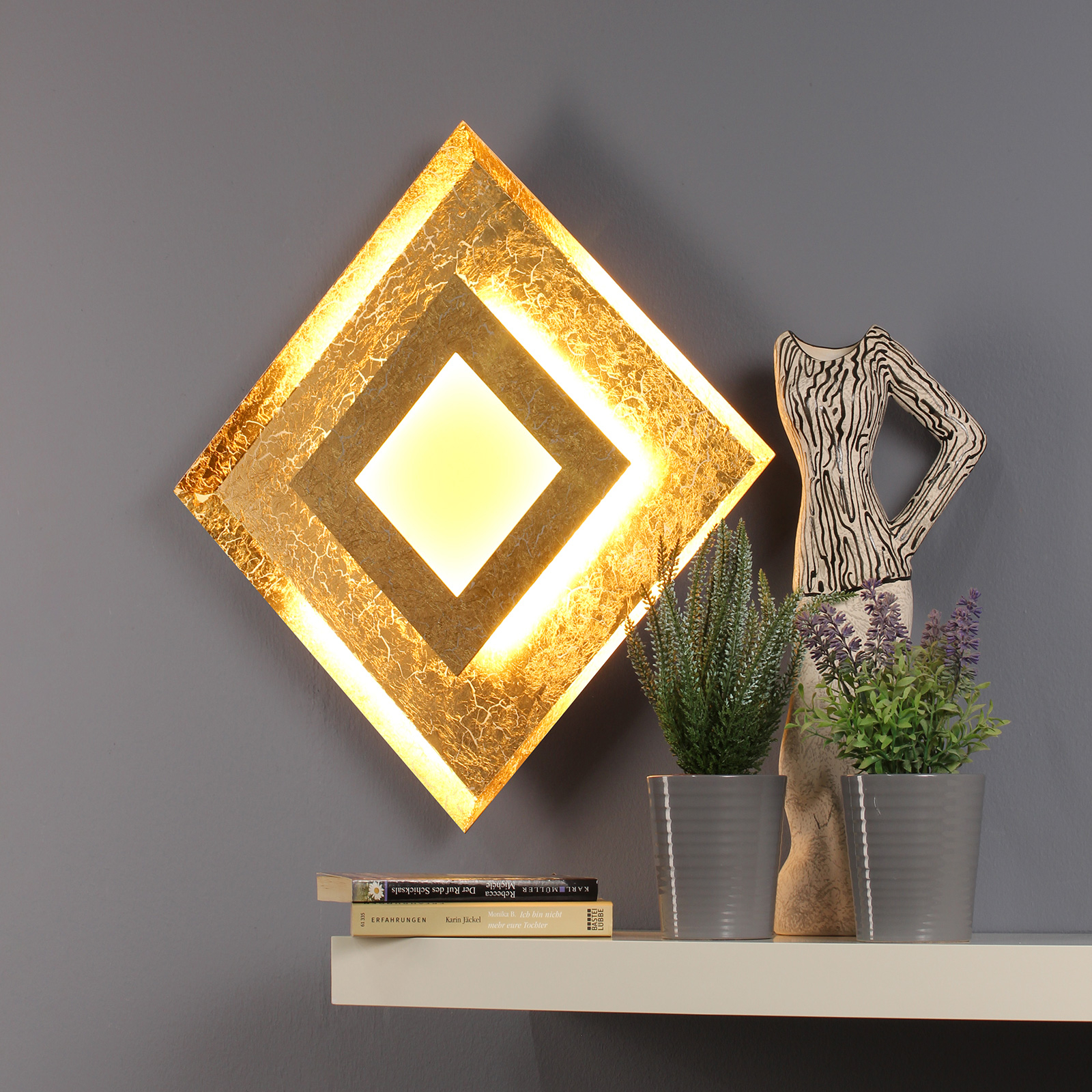LED-Wandleuchte Window gold