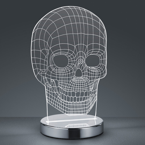 Lichtfarbe umschaltbar - LED-Tischleuchte Skull