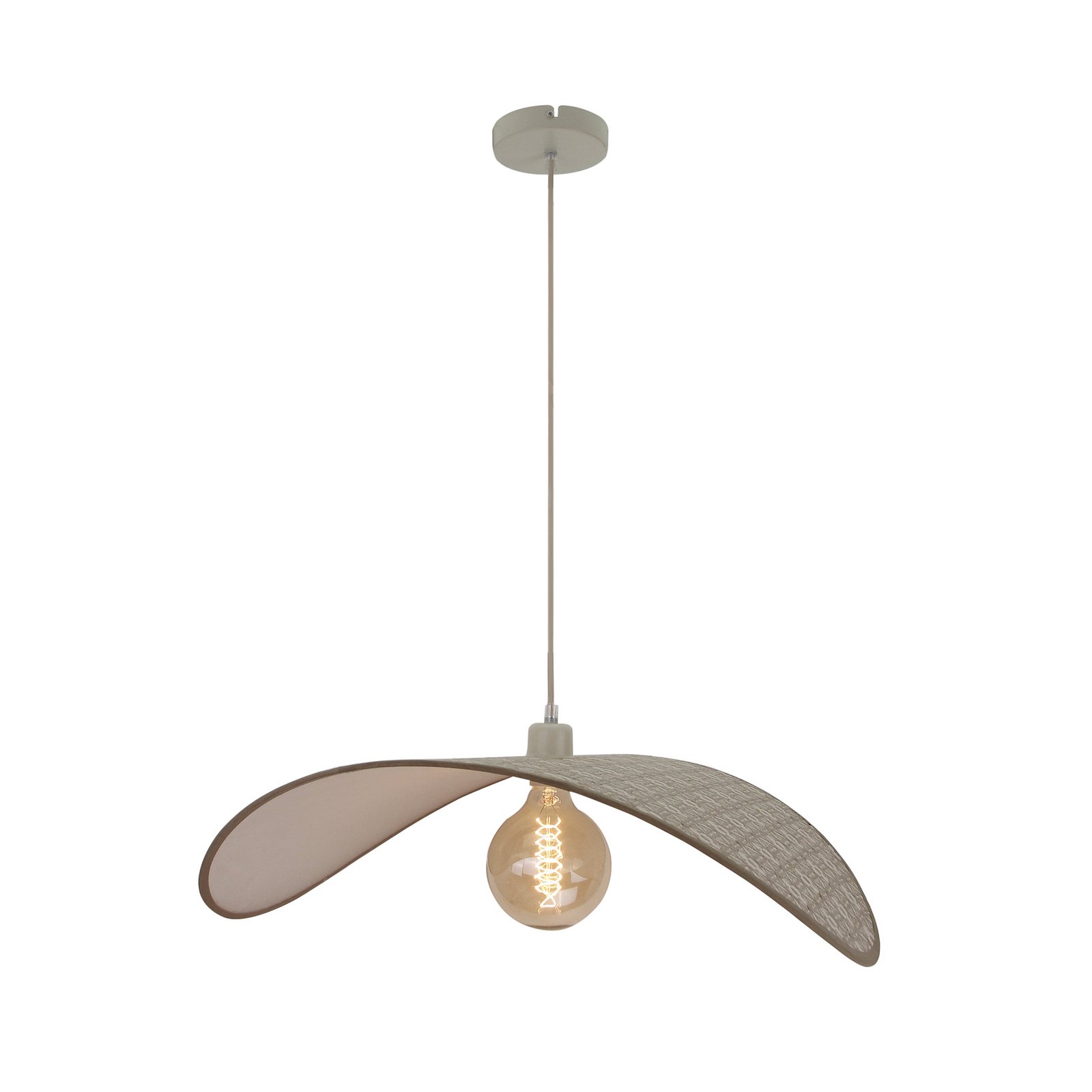 Lindby viseča svetilka Tulio, sivo vzorčasta, tkanina, Ø 50 cm