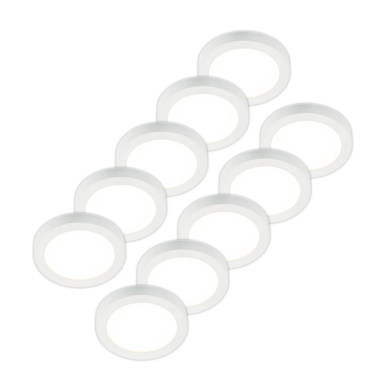 Prios LED-Deckenleuchte Edwina, weiß, 25 cm, 10er-Set