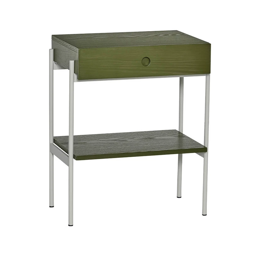 Produktfoto för Hübsch - Noir Bedside Table - Sängbord - Green,Grey - 48x32xh60cm
