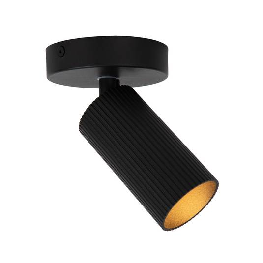 CGC Deckenstrahler 4 Strahlerköpfe – Schwarz/chrom, Verstellbar, Für GU10 LED, 65 Cm Länge