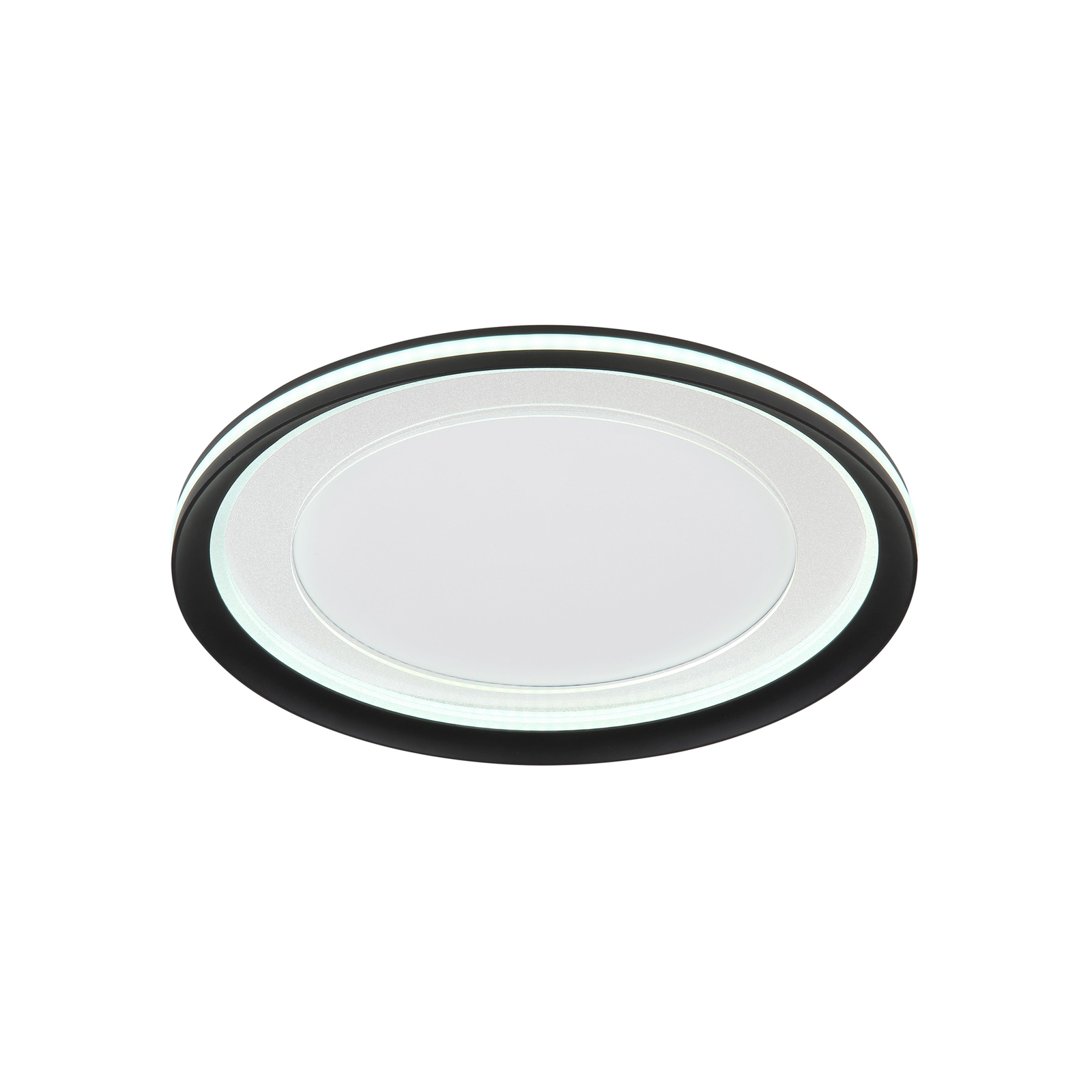 Plafonnier LED Clarino, Ø 41,5 cm, noir, acrylique, CCT