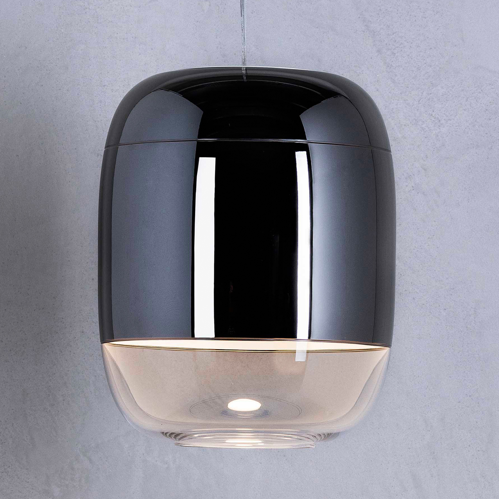Prandina Gong S3 Hängeleuchte mit Glasschirm