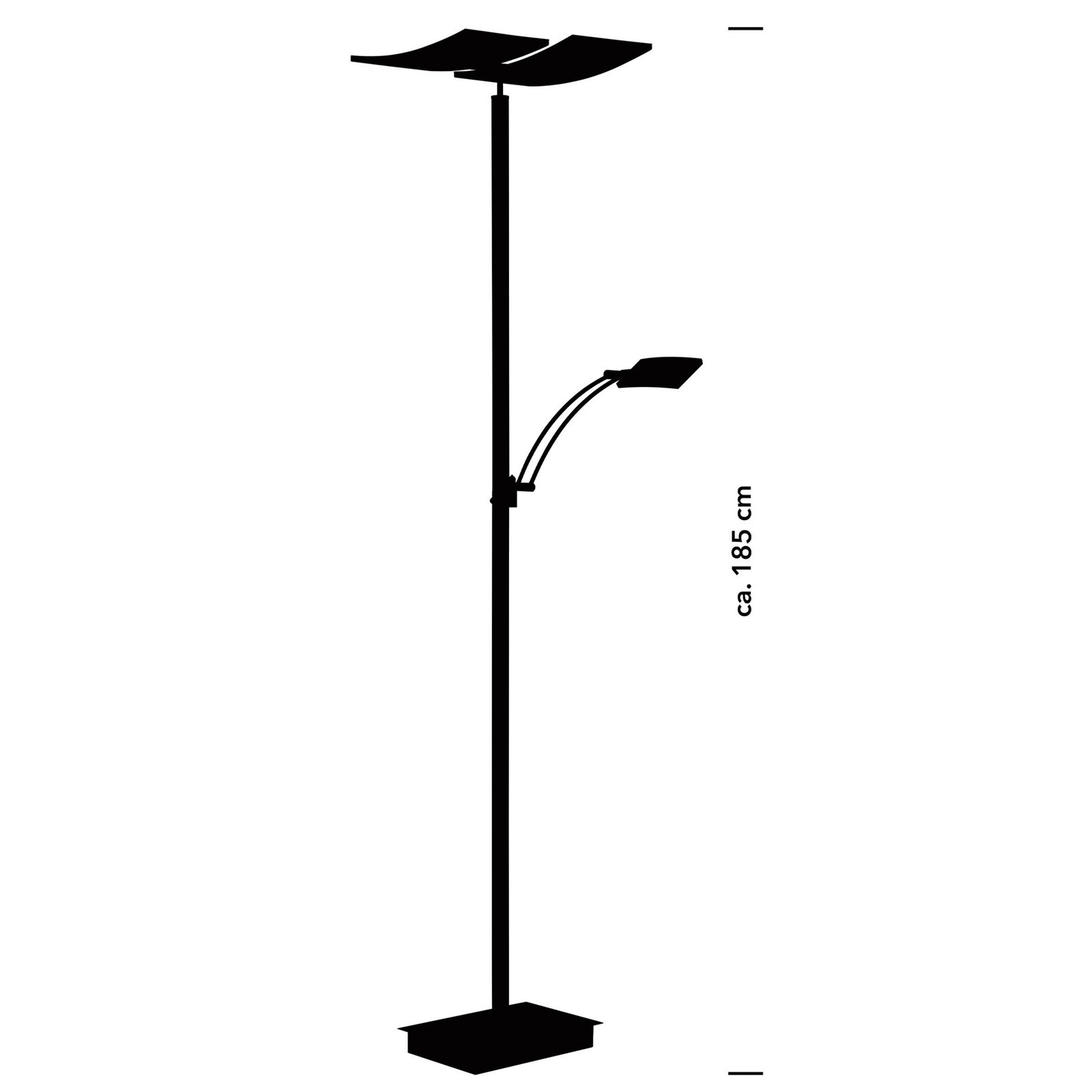 LED põrandavalgusti Andy, 3-valgusti, antratsiit, CCT, dimmer