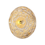 Aplique de pared Kolarz Luna, color crema, Ø 62 cm, cristal/metal