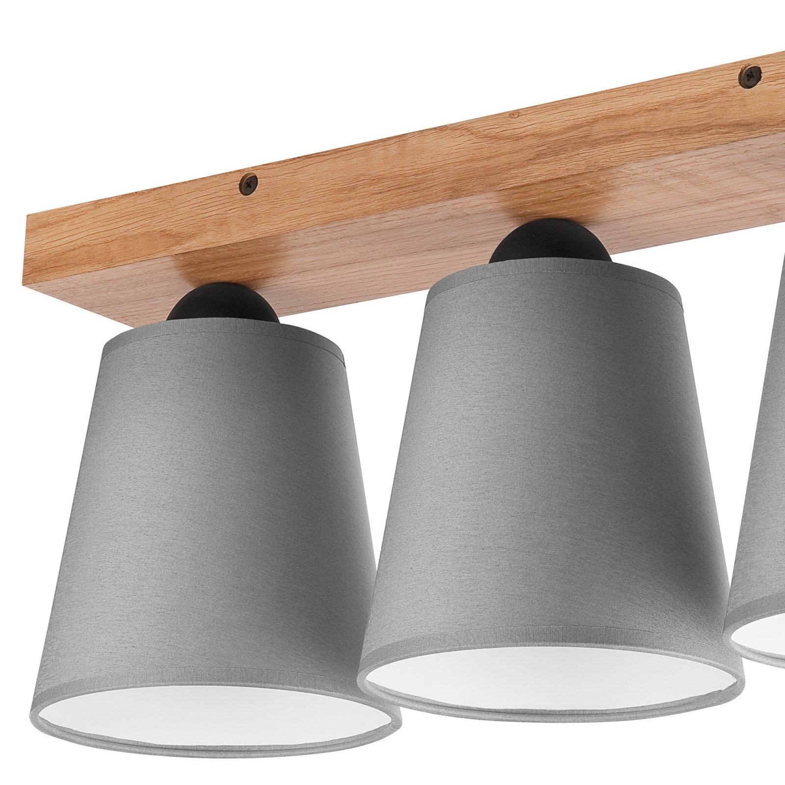 Envostar Risco ceiling lamp 3-bulb fabric shade grey