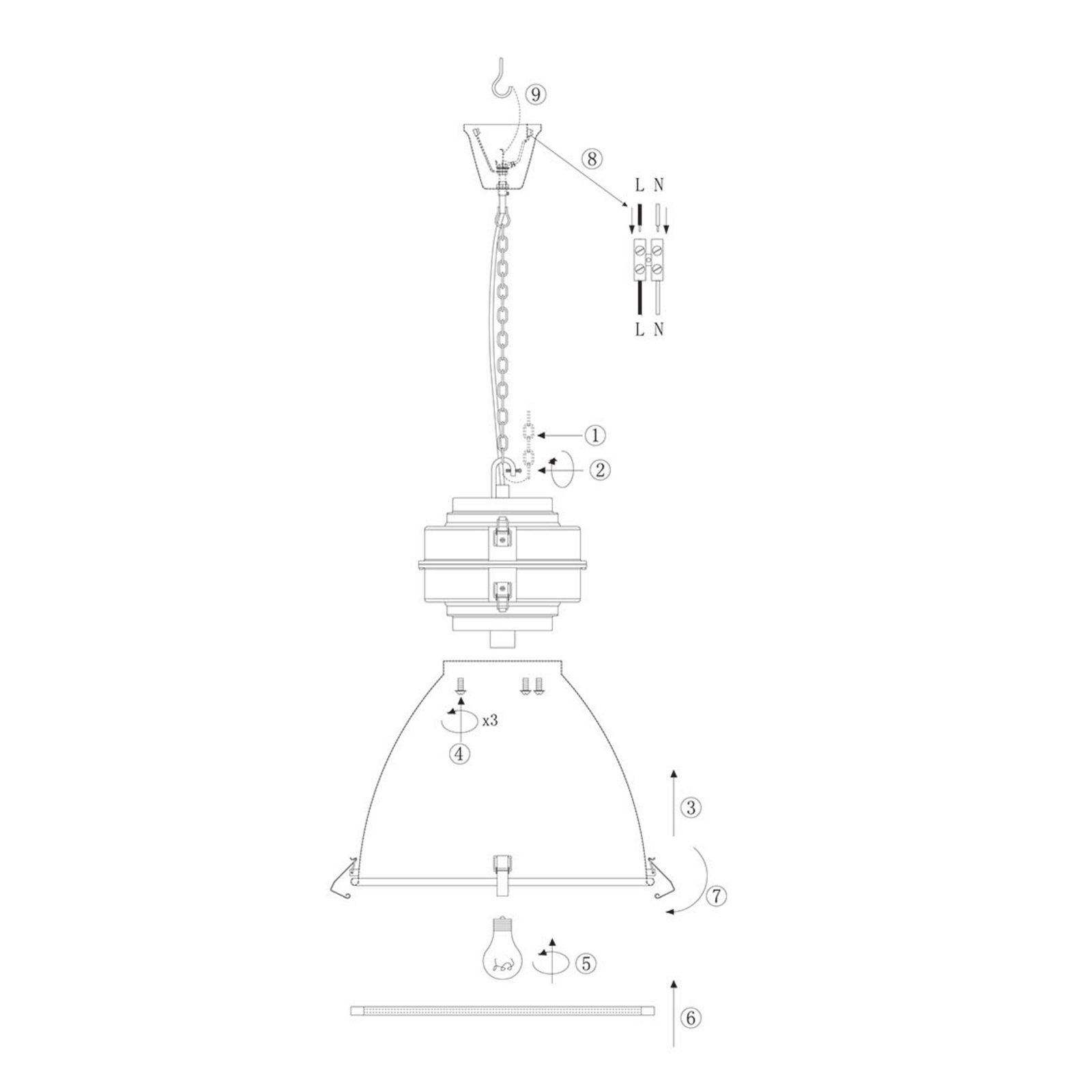 Viseća svjetiljka Mexlite Densi, siva, Ø 47 cm, metal