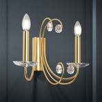 Ariane wall lamp, gold-coloured, width 37.5 cm, crystal