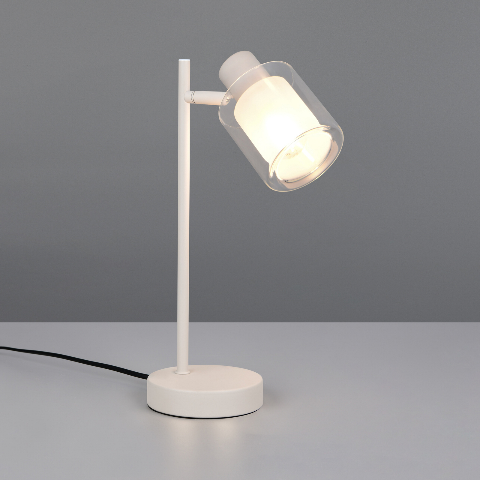 Lampe à poser Neralo, gris clair, métal, hauteur 35,5 cm, E14 Lampe à poser Neralo, gris clair, métal, hauteur 35,5 cm, E14