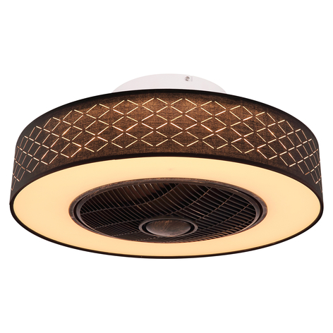LED-Deckenventilator Rosario, schwarz-gold