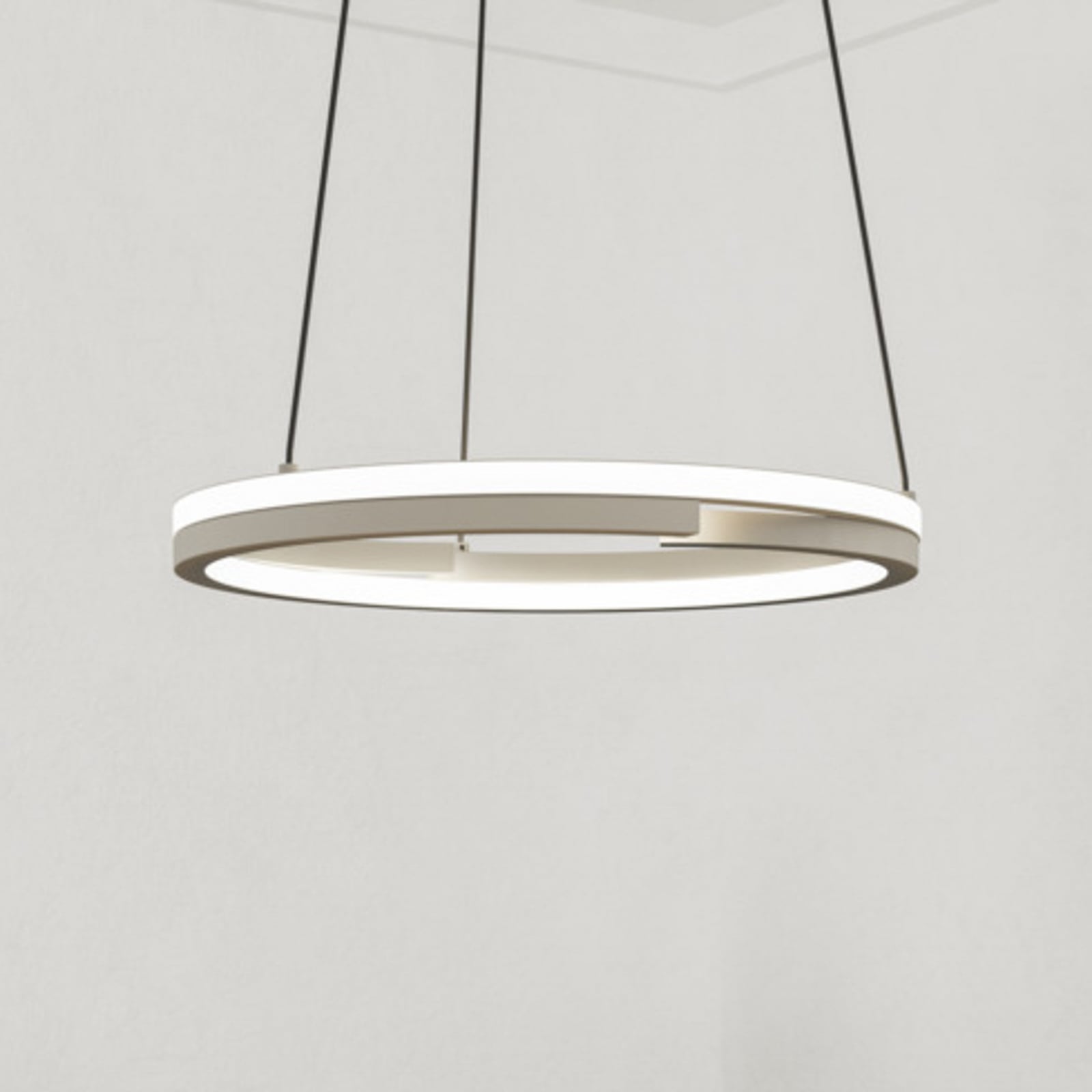 EGLO LED hanglamp MEZZOMONTE, beige, Ø 48 cm, CCT EGLO LED hanglamp MEZZOMONTE, beige, Ø 48 cm, CCT