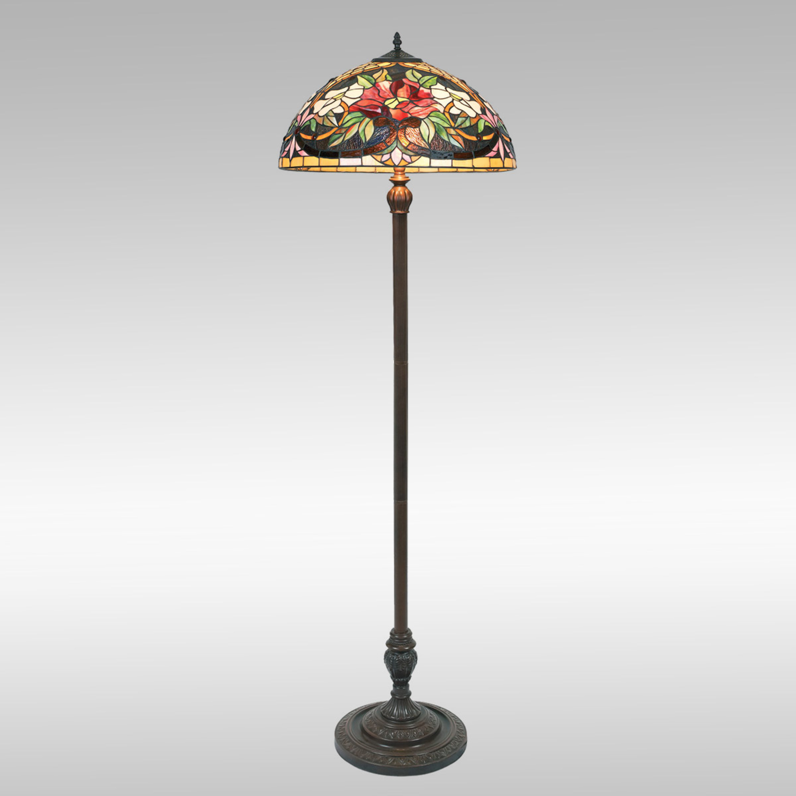 Kleurrijke vloerlamp ARIADNE in Tiffany-stijl