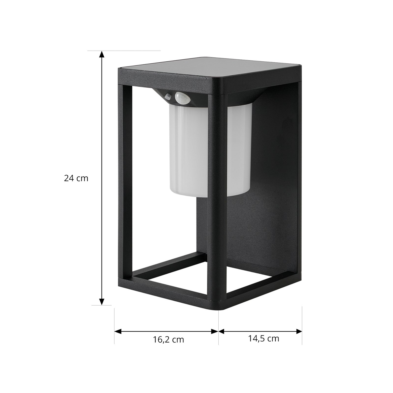 Tilena Celulă solară Aplică de perete W/Senzor Negru - Lucande