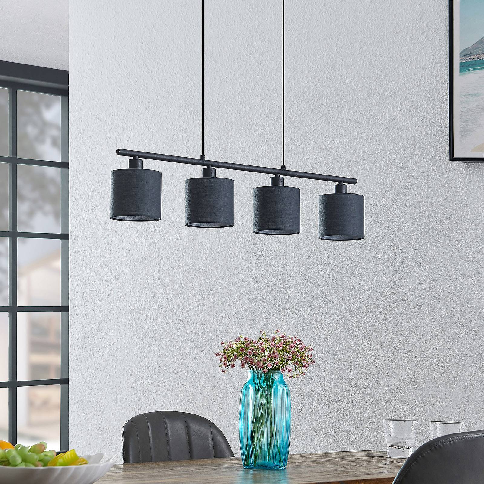 Lindby Darima suspension en tissu grise