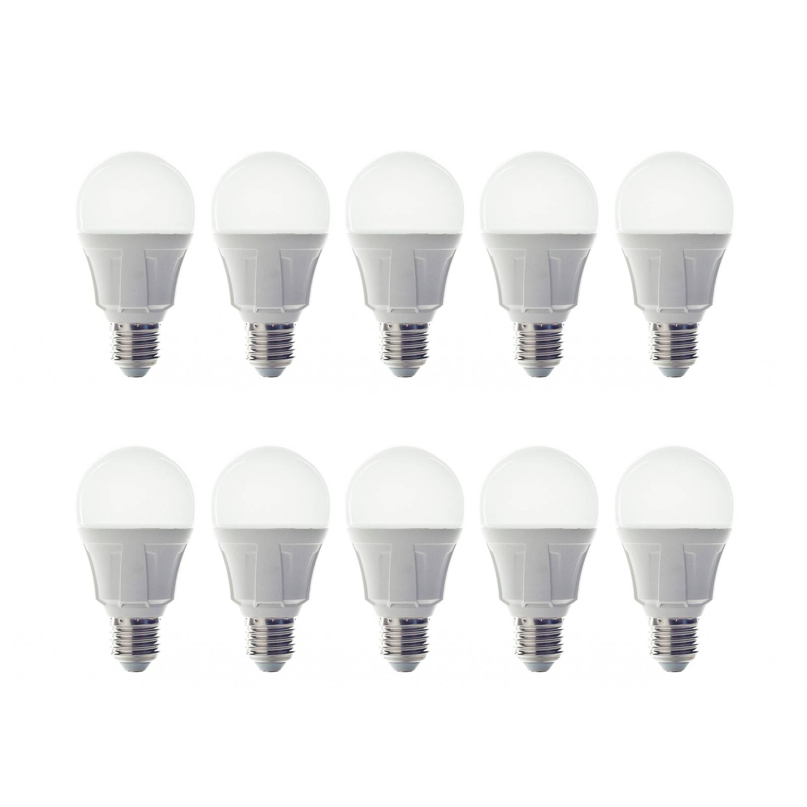 Lindby LED-Leuchtmittel, E27, 11 W, opal, 3.000 K, 10er-Set