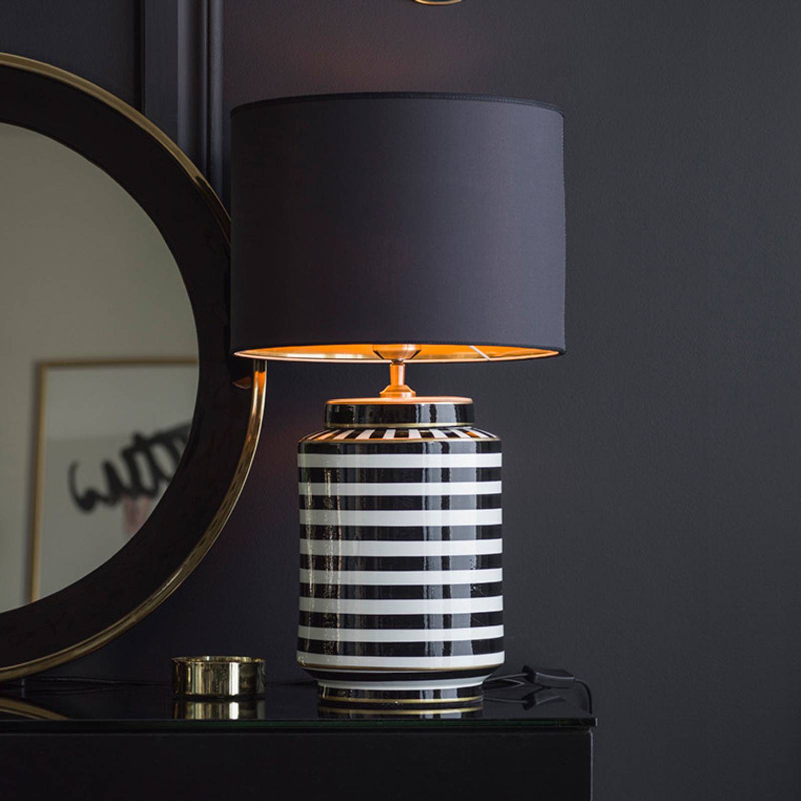 Levně PR Home Gatsby stolní lampa Ø 30cm keramika/textil