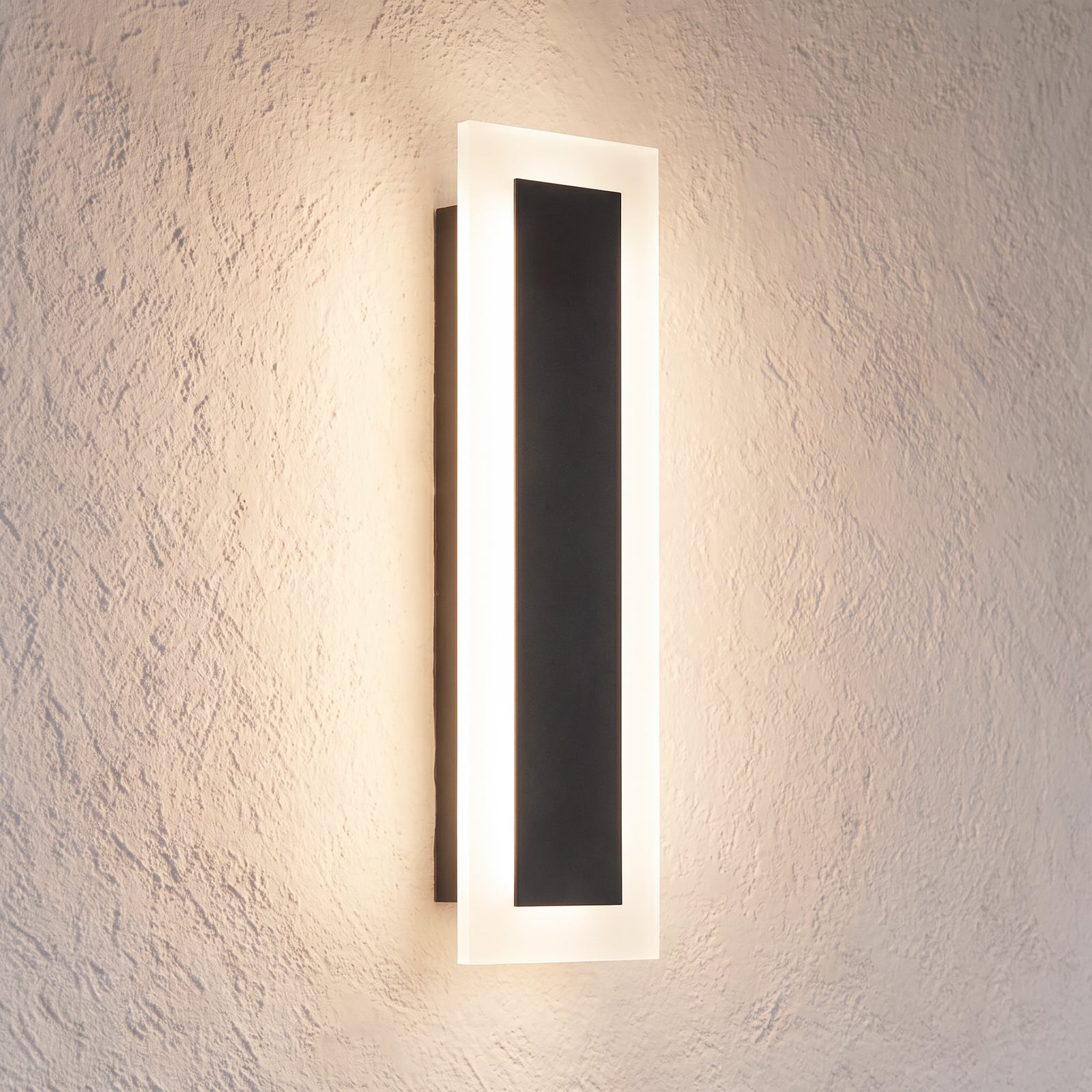 LED-Außenwandleuchte Wow, schwarz/weiß, Metall, IP54, CCT
