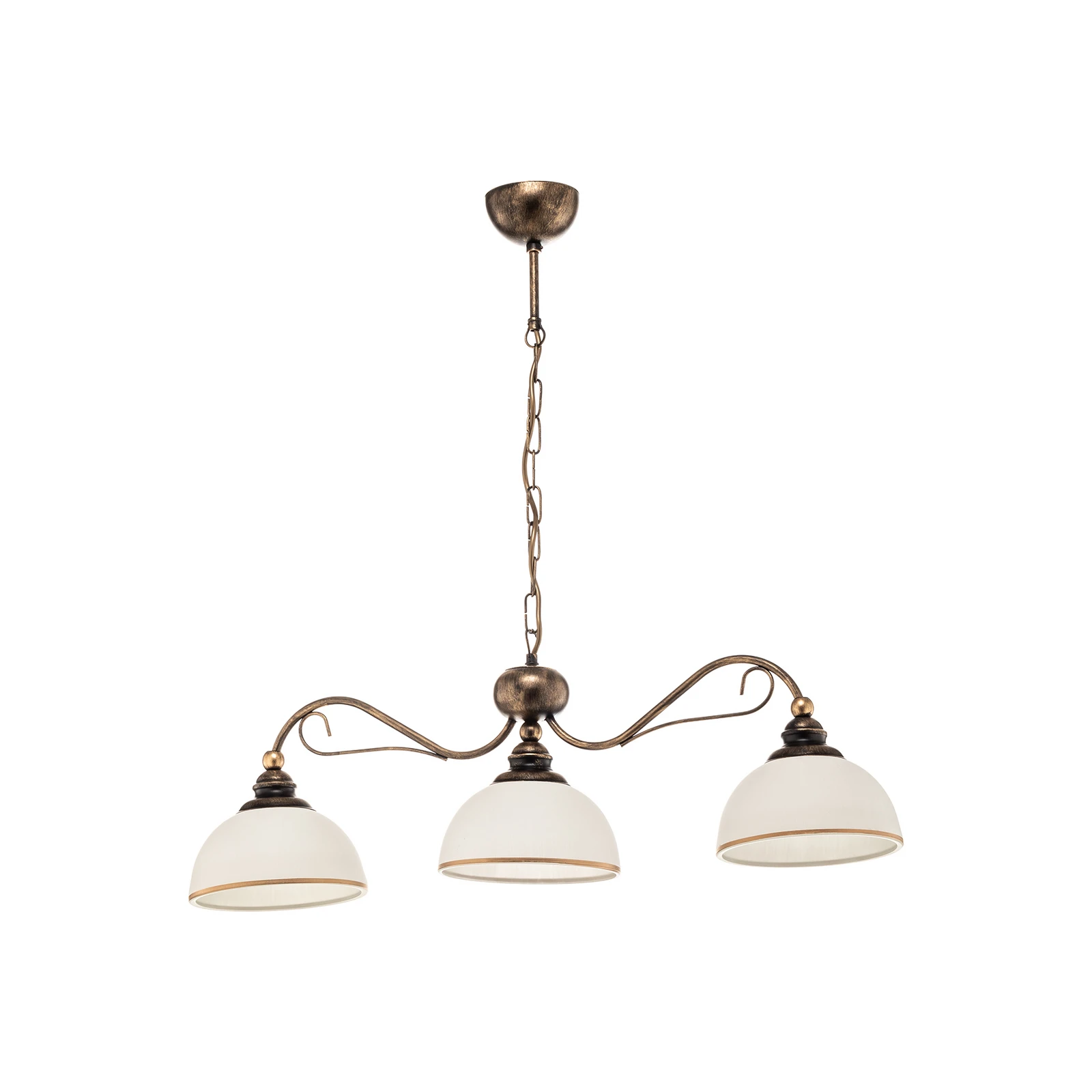 Suspension linéaire Casale, à 3 lampes, longueur 74 cm
