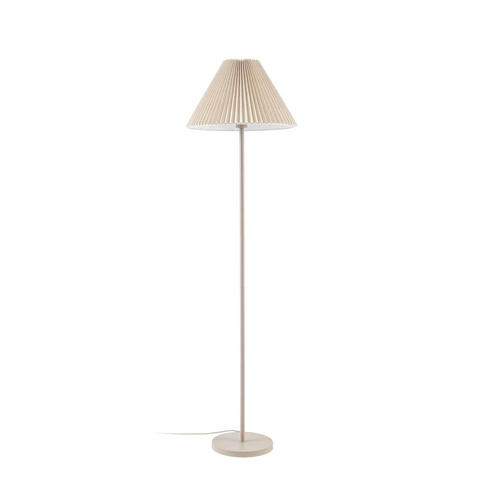 Lampe sur pied Percy, hauteur 155 cm, beige, lin - Nola