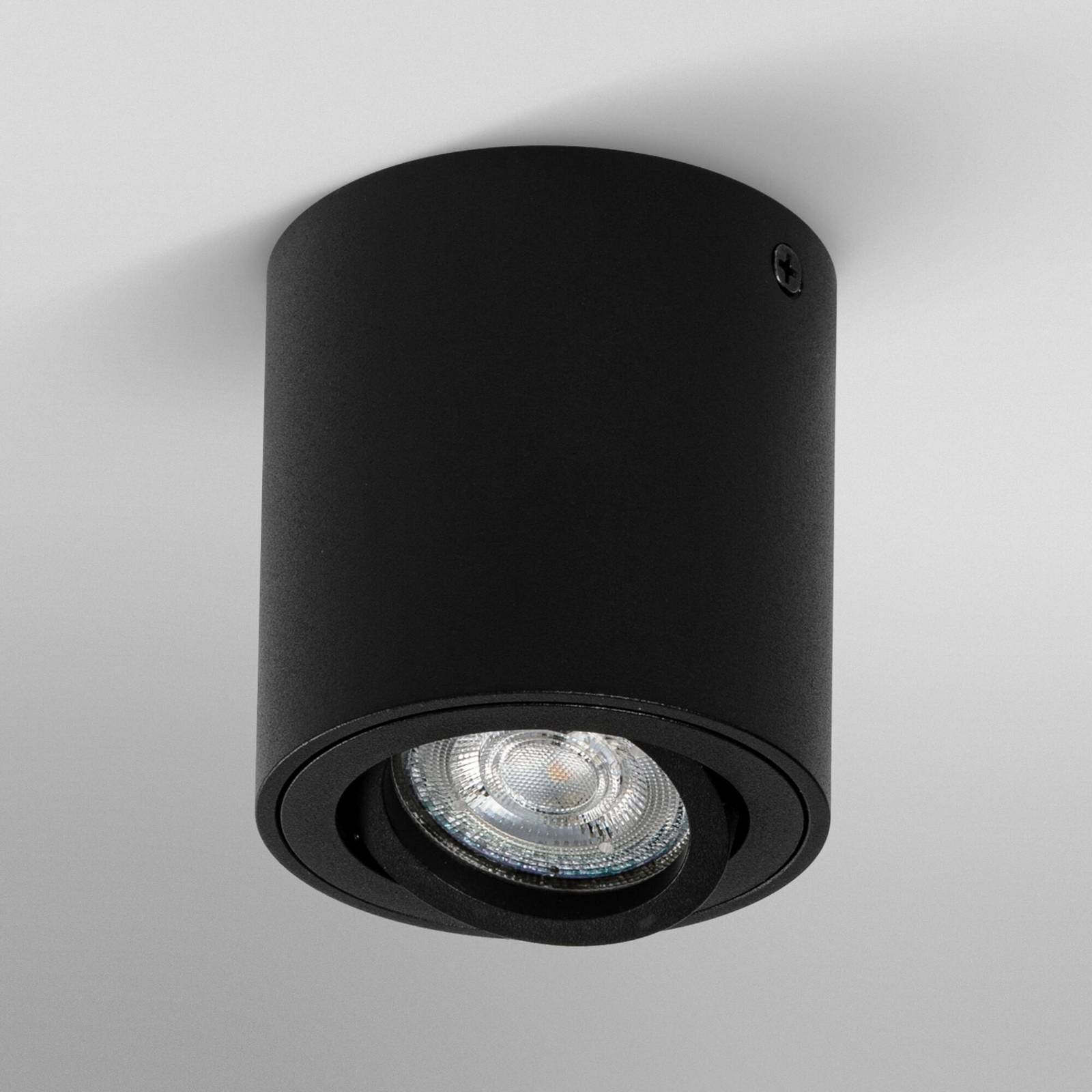 Reflektor sufitowy OSRAM ROUND, czarny, Ø 8 cm, metal, GU10