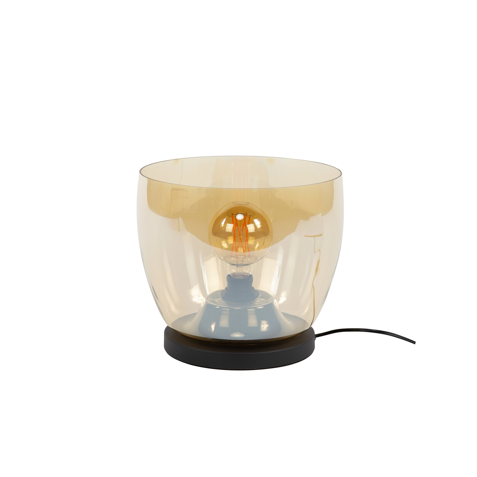Lampa de masă Kopje, înălțime 27 cm, chihlimbar, sticlă, E27