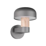 Außenwandleuchte Fraser, grau/Holzoptik, Alu, IP54, E27
