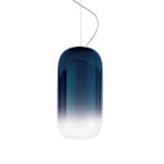 Artemide Gople Hängeleuchte blau/silber