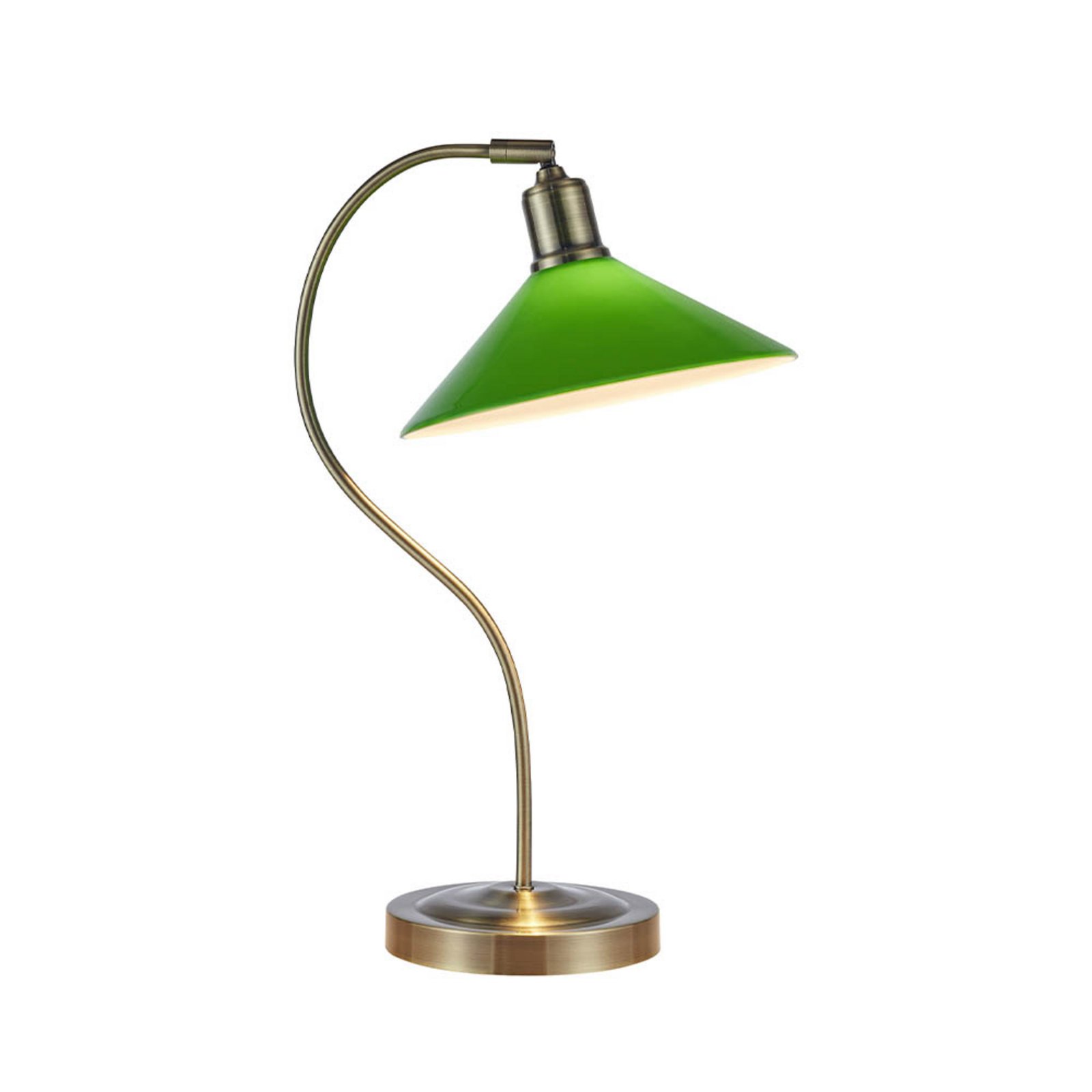 Vela Bordlampe Antique Brass/Green - Markslöjd