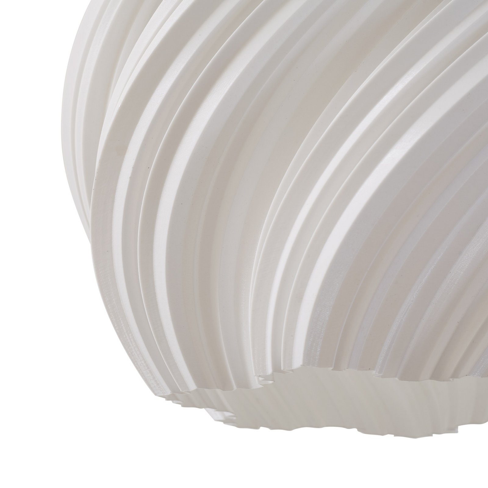 Lindby hanglamp Nuvia, Ø 30 cm, wit, gedraaid